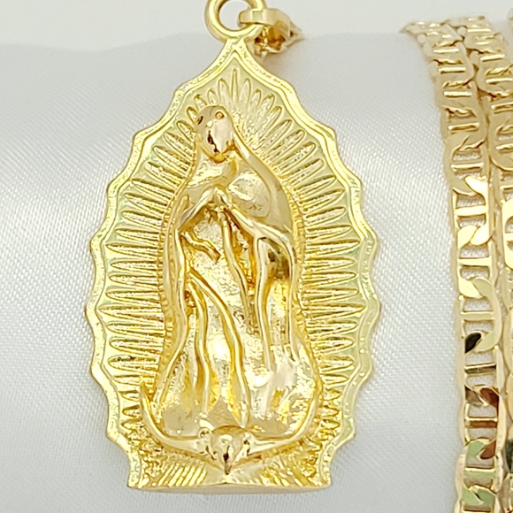 18K Gold Filled Virgen de Guadalupe necklace.New - Picture 3 of 7
